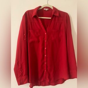 Red button up shirt